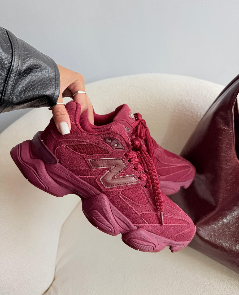 New Balance 9060 Prime Couro — Marsala